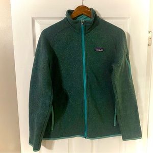 Patagonia Better Sweater teal zipper sz L